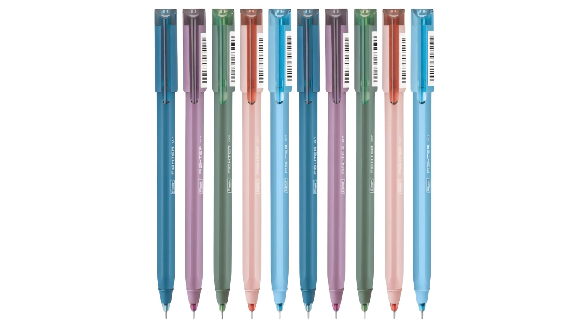 FLAIR FIGHTER 0.7mm Ball Pen | Attractive Design | Smooth Ink Flow System With Low-Viscosity Ink | Smudge Free Writing | Blue ink, Pack of 20 Pens