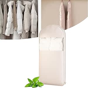Space Saving Hanging Garment Bag – 3 Pezzi Con Cerniera | Copriabiti Salvaspazio Per Cappotti Invernali, Rosa, Taglie S/M/L - 5