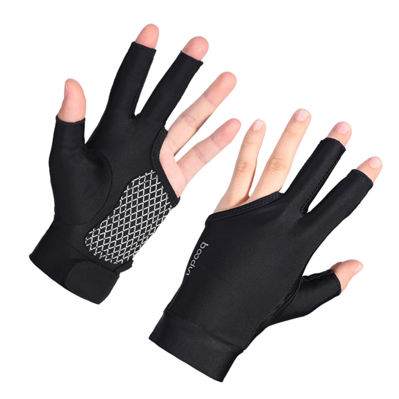 BESPORTBLE Billiard Gloves Snooker Glove 3 Fingers Black Neoprene Breathable Easy to Carry