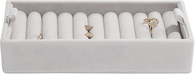 Stackers Grey Velvet Ring Roll