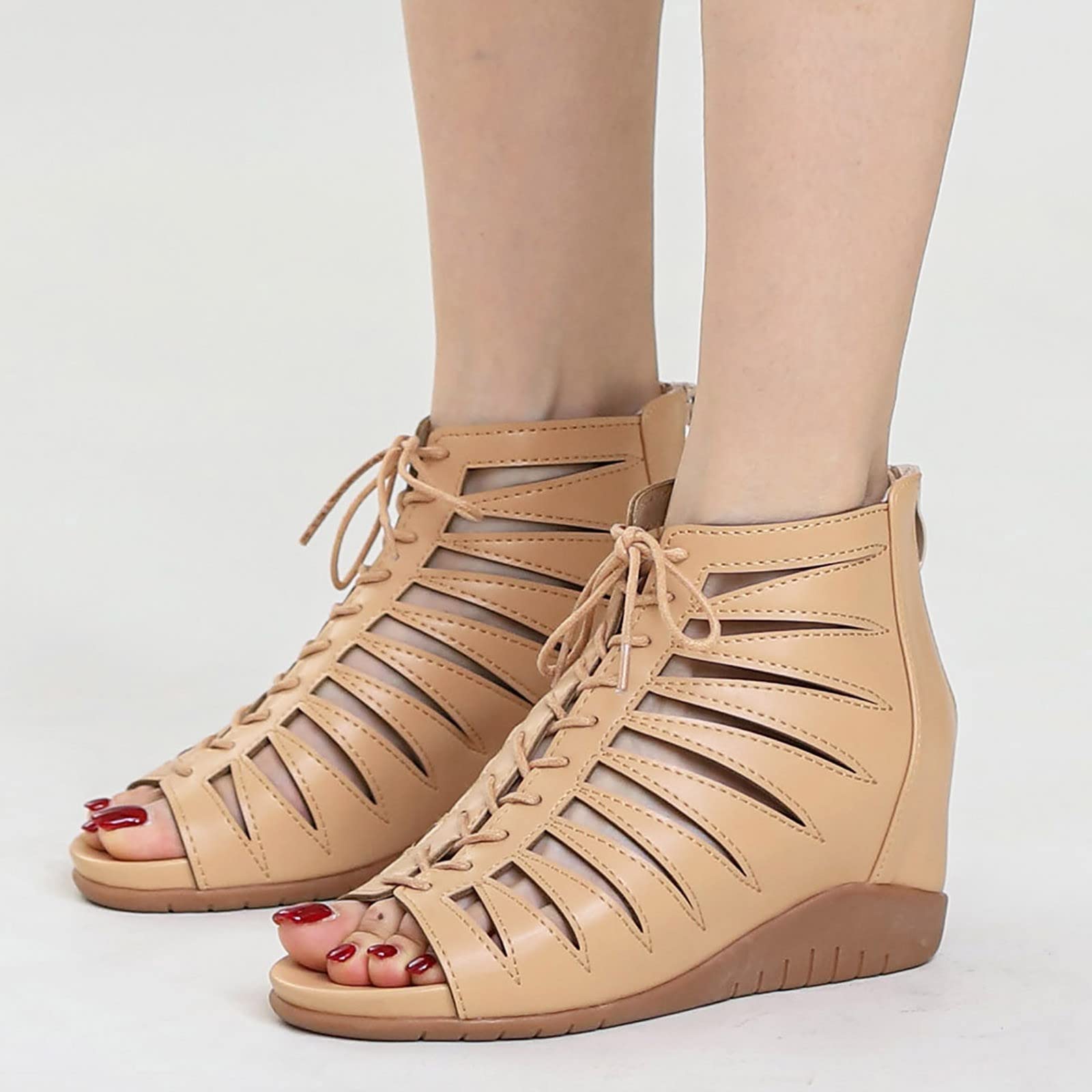 Sandali Comodi Sandalo Donna Estivo Elegante Sandali con zeppa da donna da spiaggia con bohémien romani alla etnica Scarpe Cerimonia Zeppa Estive Zeppe Estive Eleganti Tacco