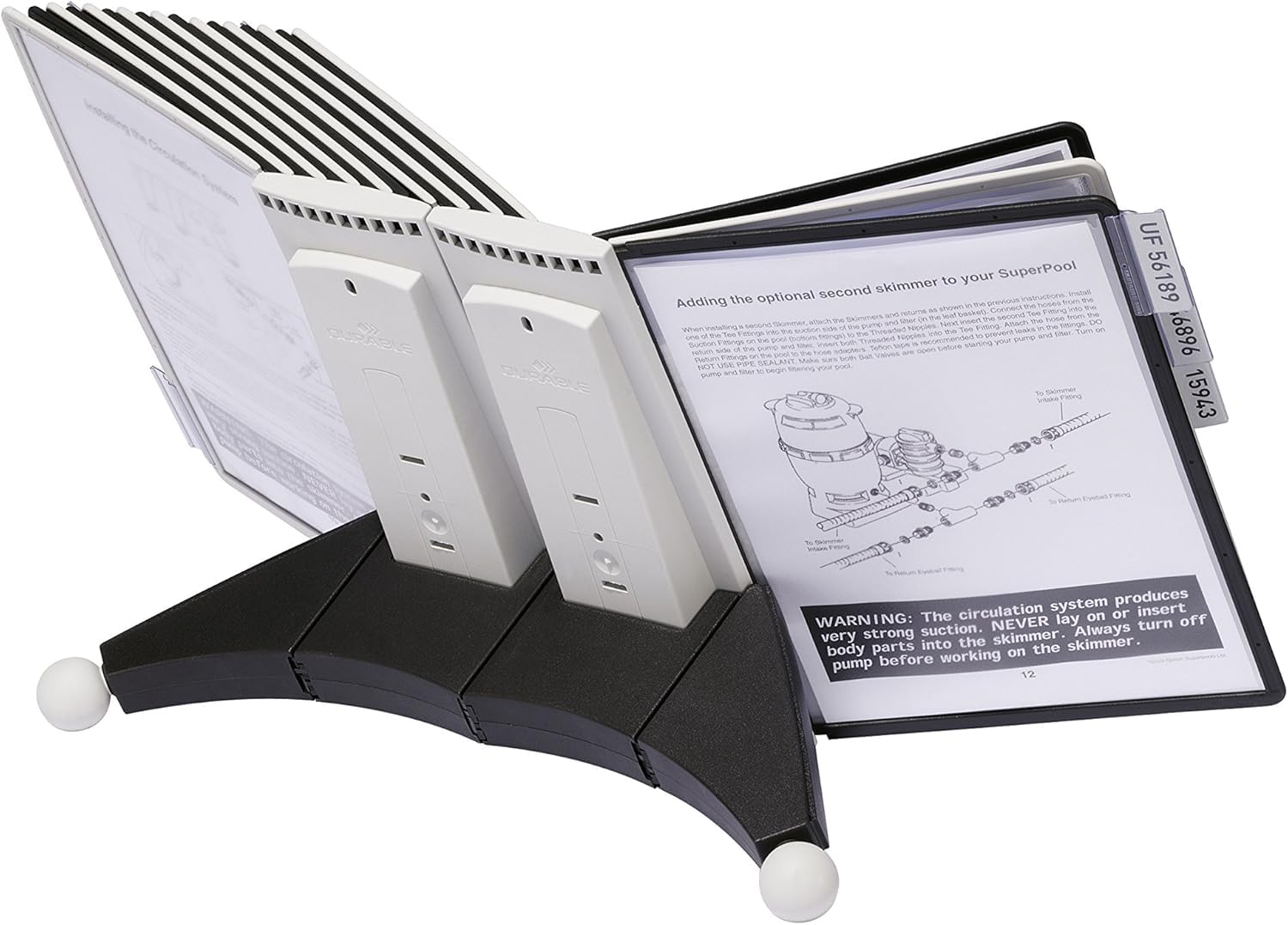 Soporte de mesa Sherpa Durable con paneles de visualización para organizar recetas y catálogos 8