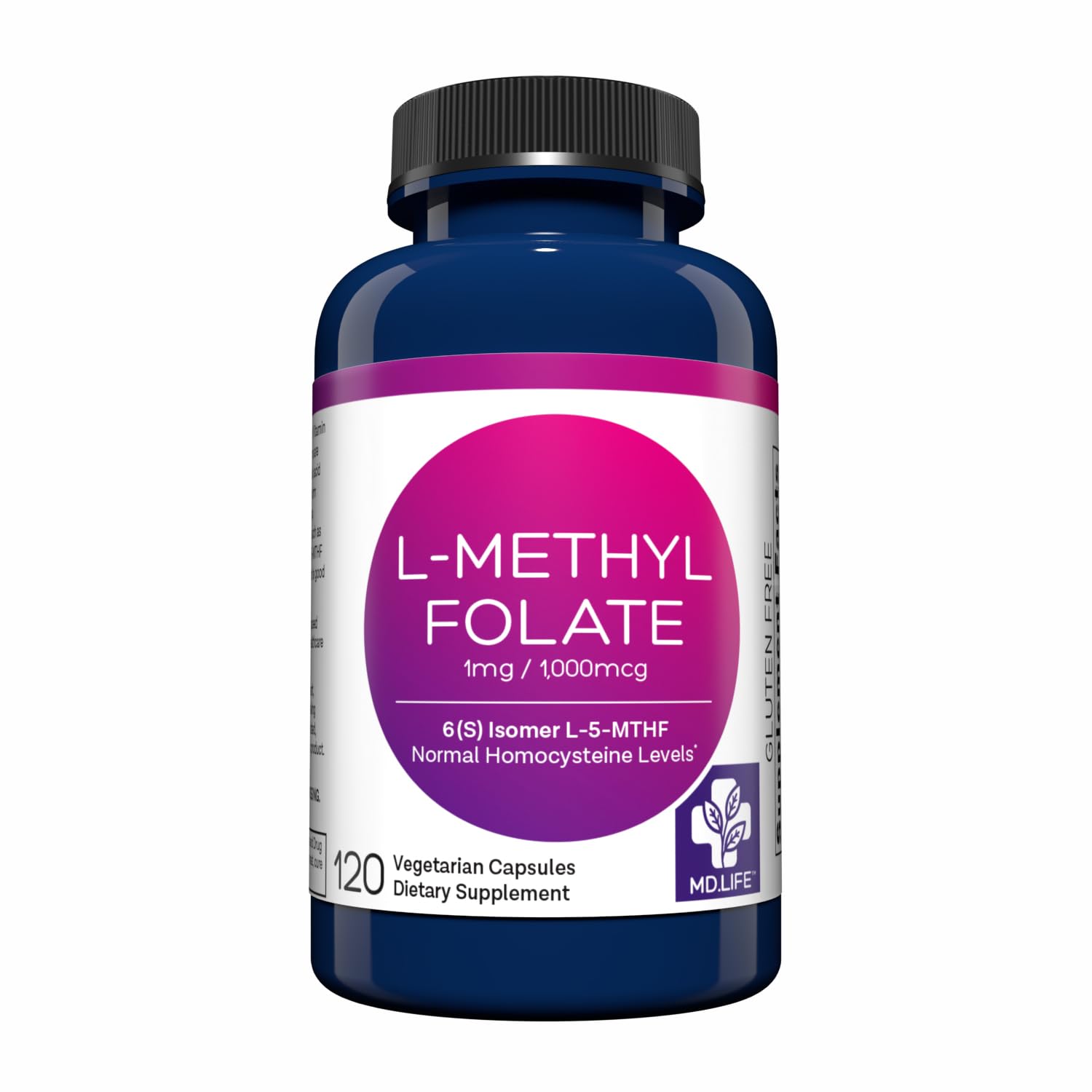 MD. Life L-Methylfolate 1 mg, Professional Grade, 90 Capsules, 5-MTHF — Amazon image 3