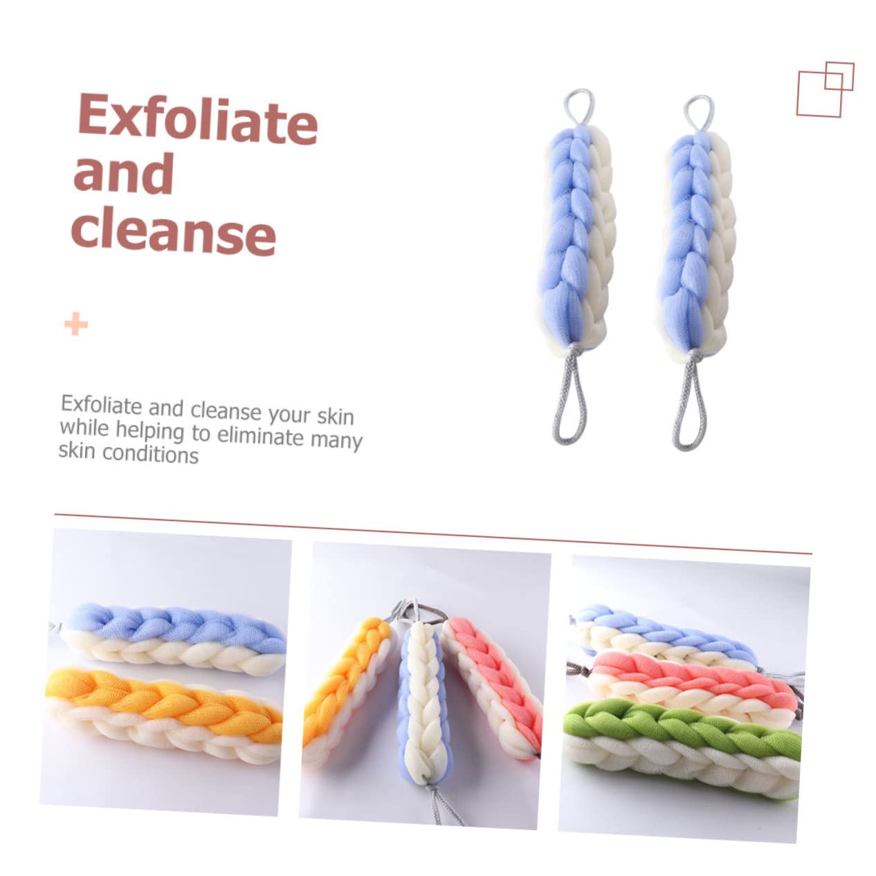 minkissy 2 Set Di Scrubber Per Doccia Per Il Corpo Per Il Bagno Esfoliante Per La Schiena Spazzola Per Doccia Da Uomo E Da Donna 2 Pezzi*2