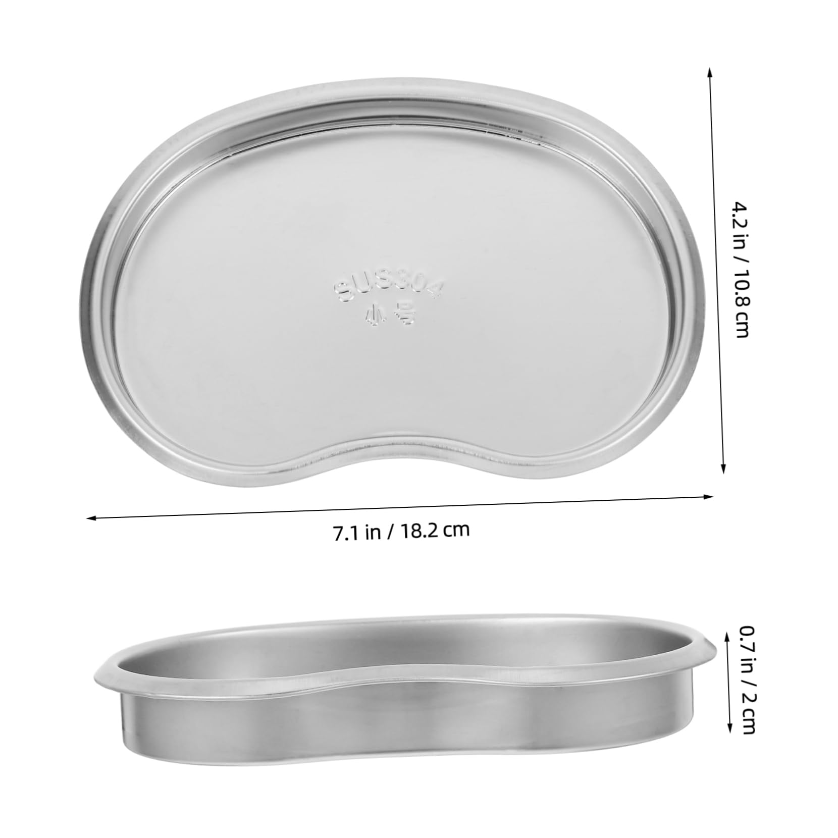 Bandeja Ovalada de Acero Inoxidable 304 Color Plata para Organizar Utensilios Diarios Diseño Fácil de Limpiar y Uso Versátil en Laboratorios