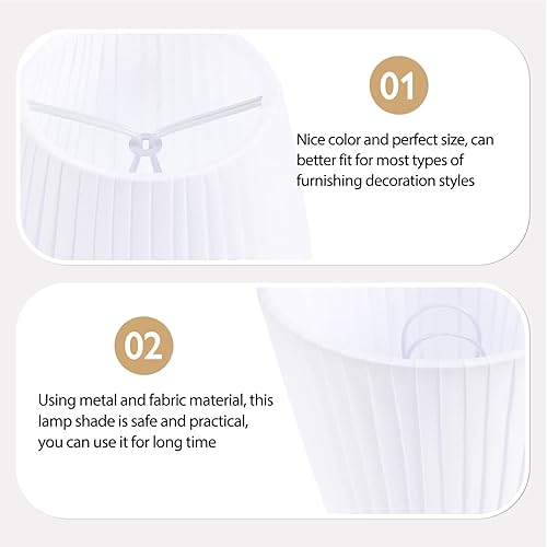 Miniatura 9 de Uonlytech Piso para pantalla de noche de barril de tela, sin pantalla de repuesto, cubierta de mesa de vela, pequeña sobre tela, lámpara de araña