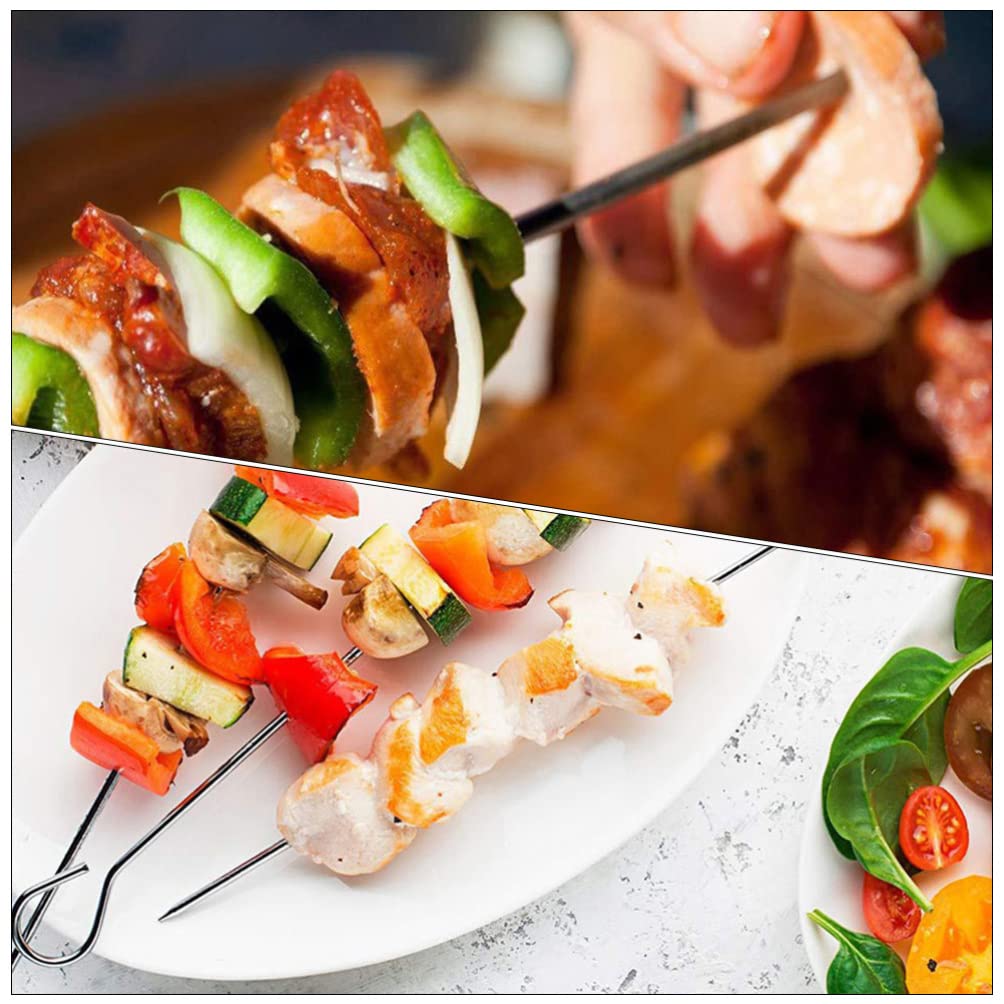 Angoily 50pcs Stainless Steel Goose Tail Needle Grilling Skewers Skewer for Vegetables Meat Skewers Stainless Steel Skewers BBQ Skewers Skewer for BBQ Stainless Steel Barbecue Bar