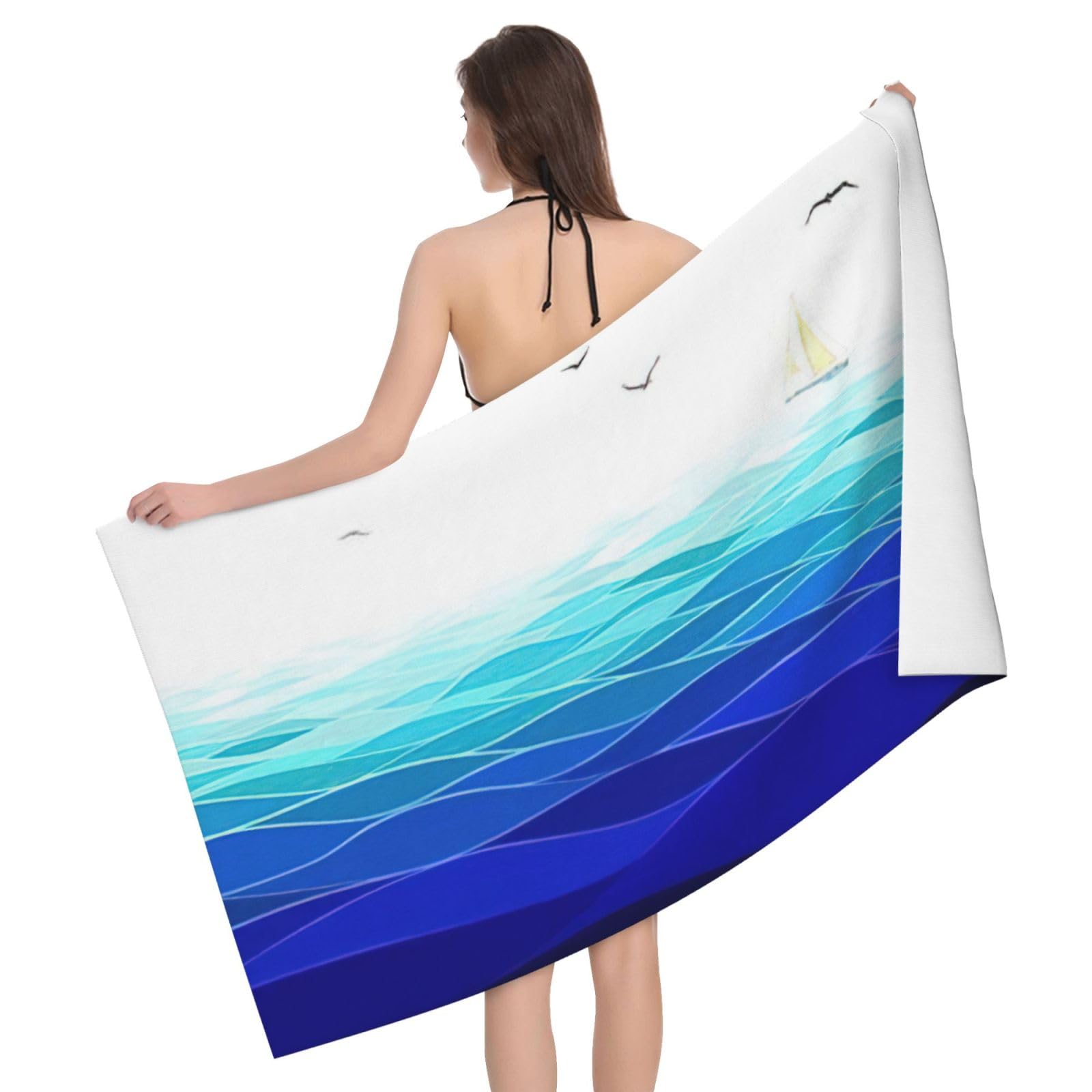 Serviettes de piscine moelleuses Ocean Waves contre la peau humide