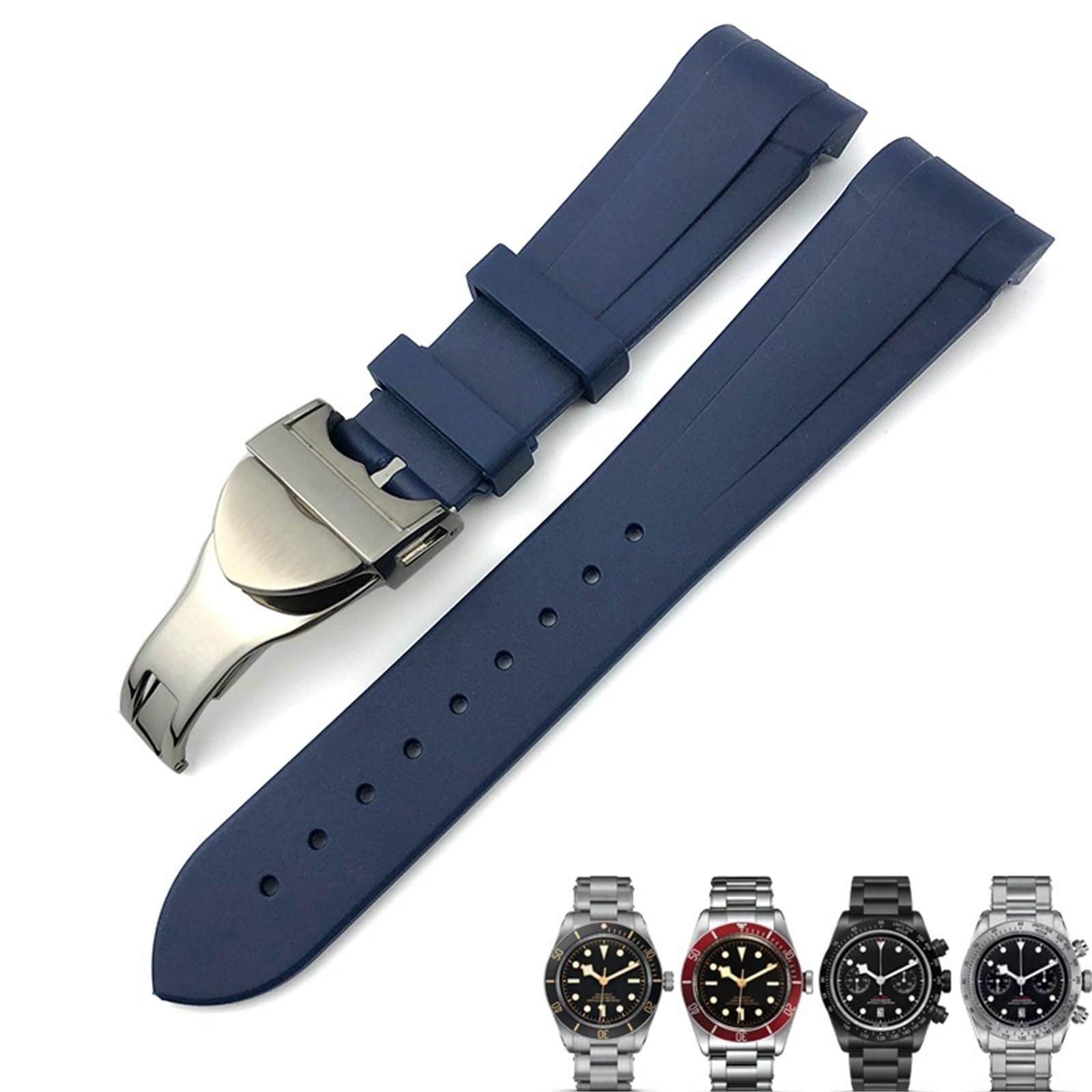 Gomma Silione 20mm 22mm per Tudor Black bay 1958 GMT 41mm Pelagos Blu Arancione Sport Strap Strumenti Regalo