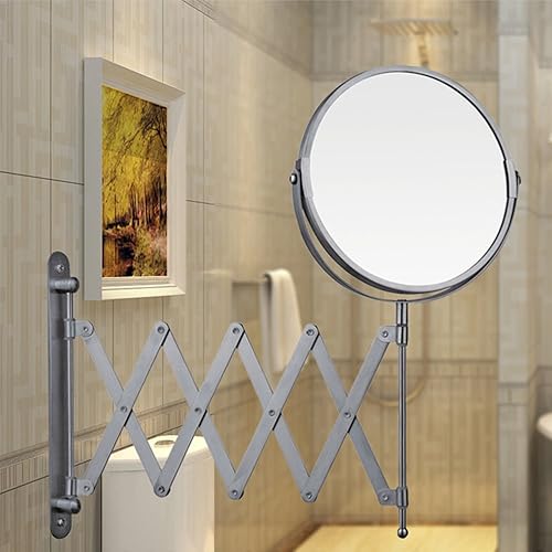 Miniatura 8 de Espejo escalable de doble cara de 8 pulgadas con aumento de 10x, con soporte de tijera, acabado cromado (8 pulgadas, 10x)