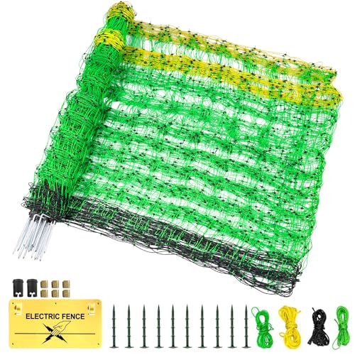 Electric Fence Netting, 49.6' H x 164' L, Portable...