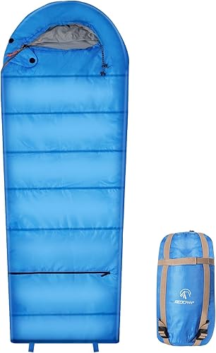 Miniatura 9 de Redcamp - Saco de dormir para niños, para acampada, 32 a 77 grados, 3 estaciones, clima cálido o frío, para niños, niñas y adolescentes, color azul