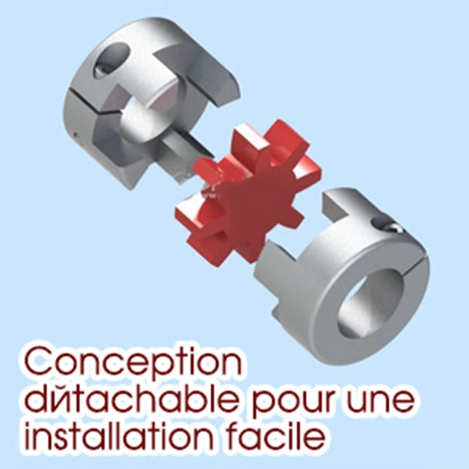 Acoplamiento de eje de mordaza de abrazadera, conector de acoplador de eje, 1 pieza de junta de acoplador flexible de aluminio de 12 mm a 38 mm de diámetro, L90xD65mm Acoplamiento de eje de mordaza de