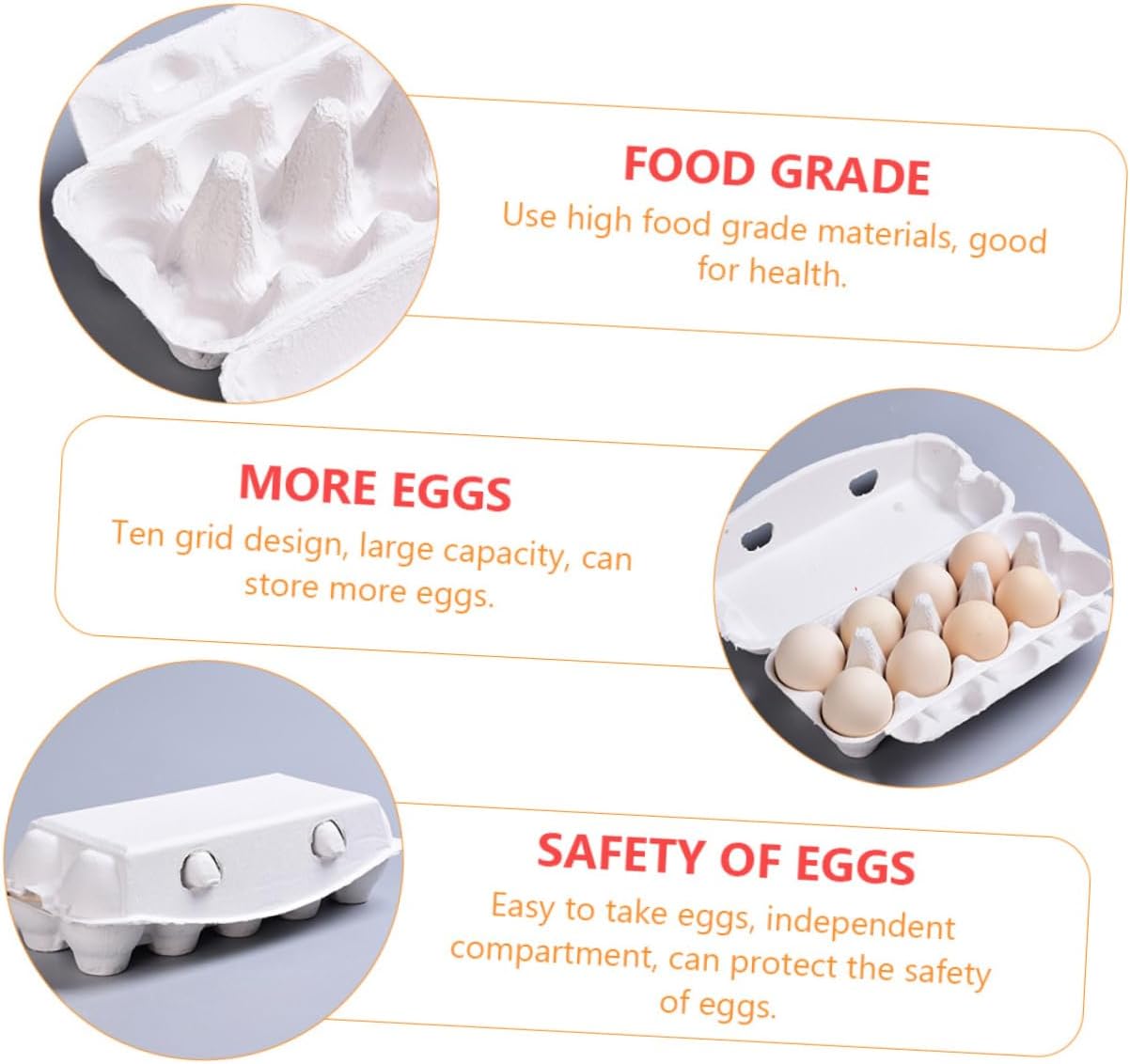 10pcs Pulp Holders for Storage and Transportation Reusable Cartons for Home and Kitchen Use Capacity White Storage Boxes