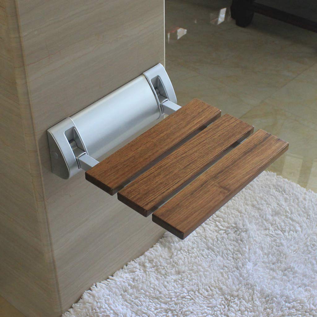 Plegar Silla de Ducha Madera Montaje en Pared Banco de Asiento de Ducha Taburete de Seguridad para bañera para Personas Mayores, discapacitadas, Mujeres Embarazadas, Tamaños 315 mm (L) * 325 mm (W)