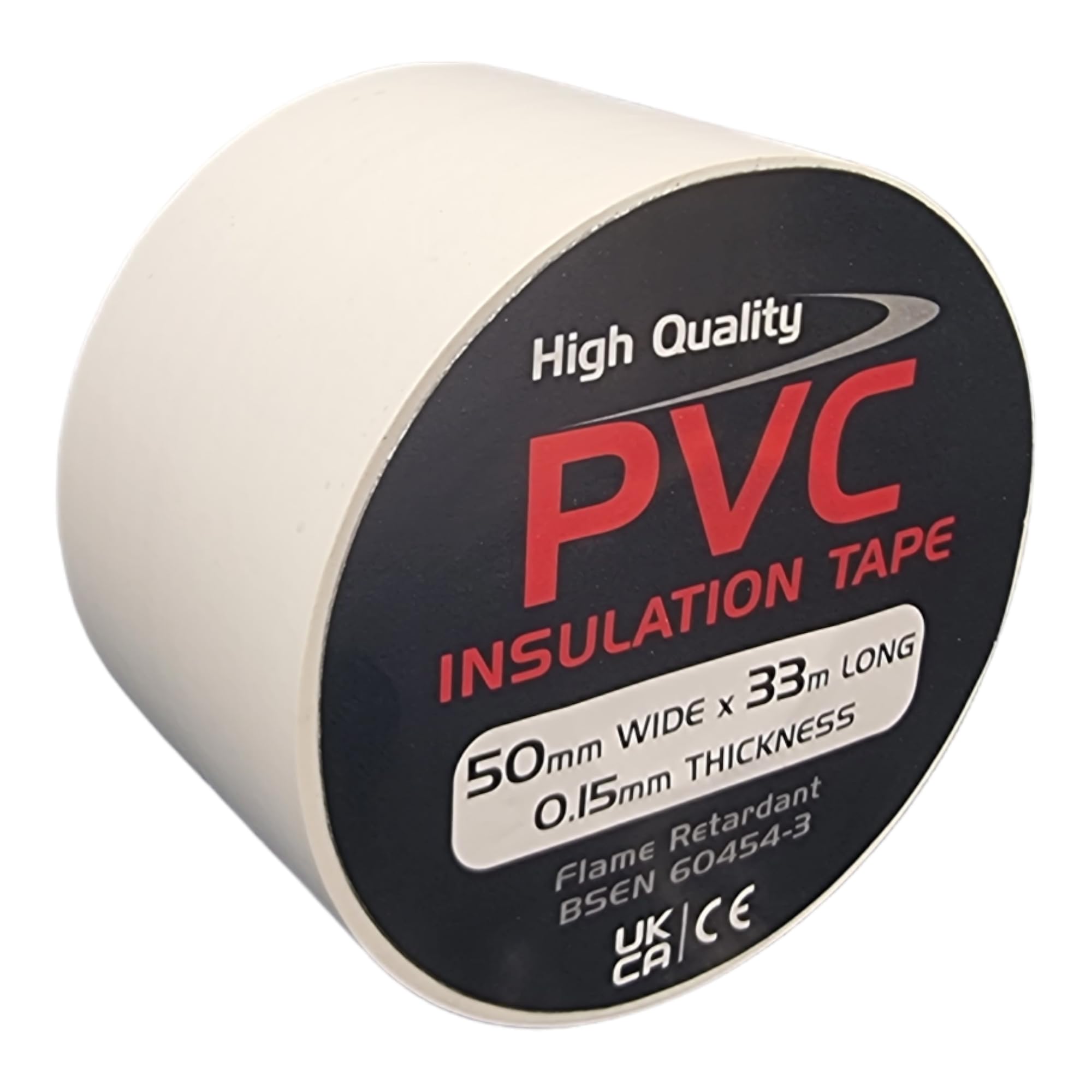 1 Roll of White PVC Electrical Insulation Tape, 33m Long x 50mm Wide, Adhesive Insulating Tape for Protecting Electrical Wires