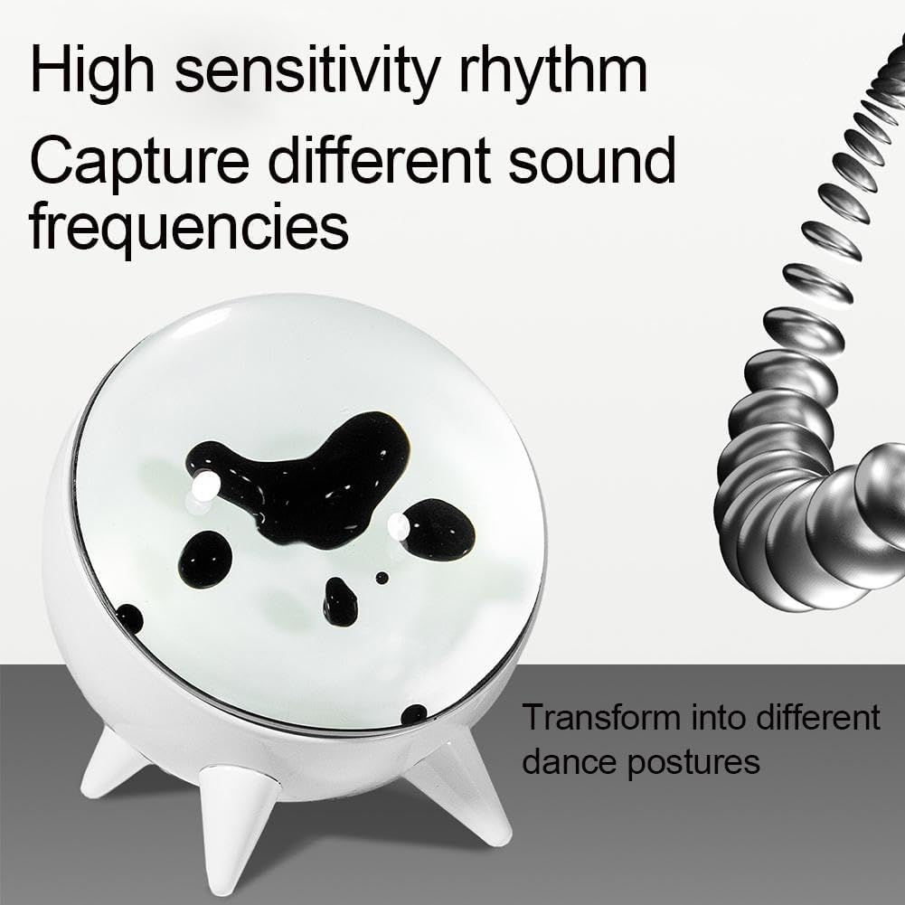 Magnetic Liquid Music Rhythm Light,Dancing Music Mate Partner, Magnetic Liquid Changes with Sound,Home Office Desktop Decoration (Black)