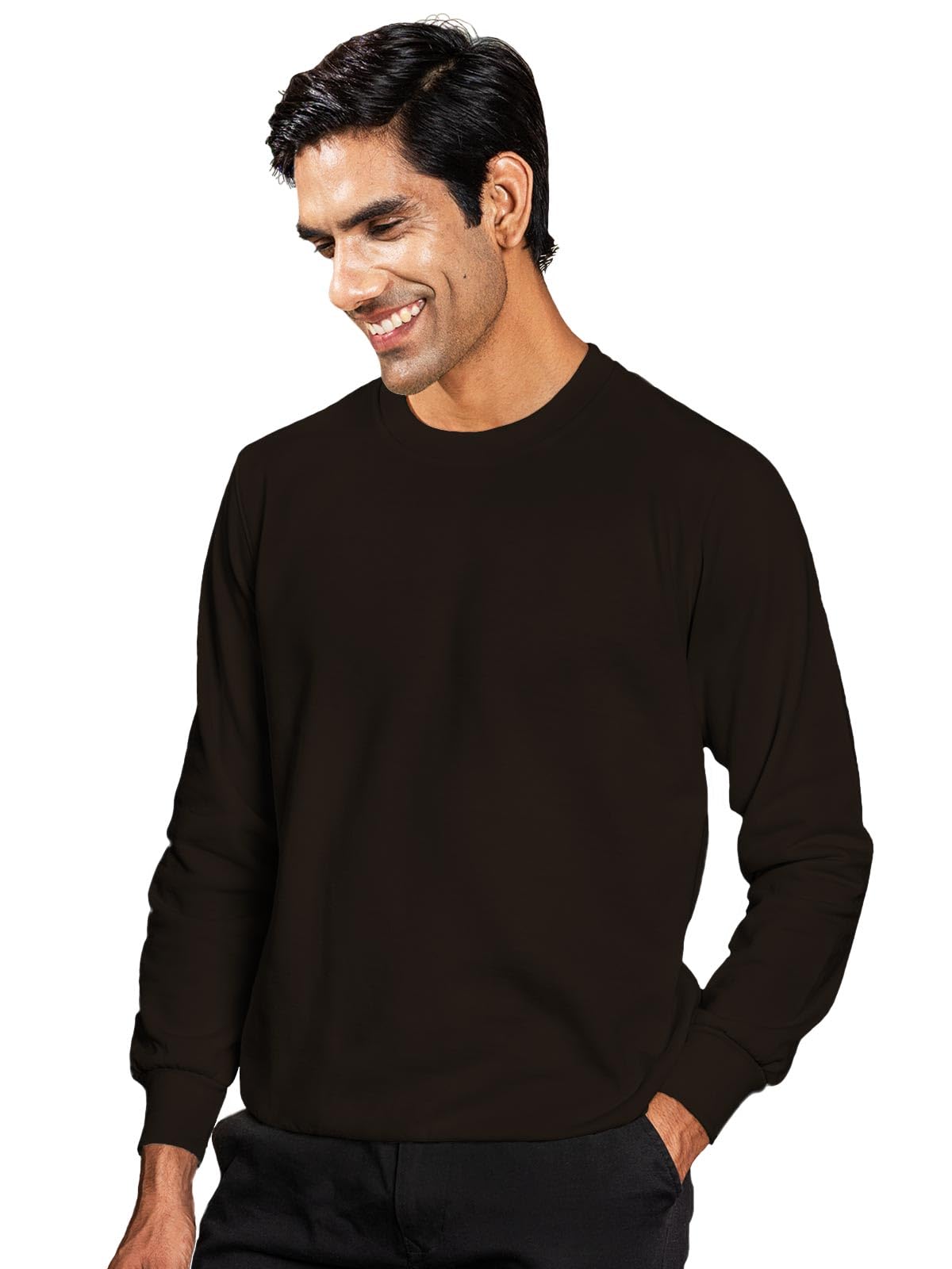 ghumakkad Warm Cotton Fleece Regular Fit Round Neck Full Sleeve Sweatshirt-picture-38