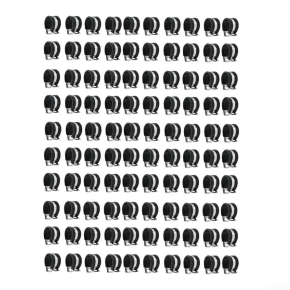 Abrazaderas Cable para acero 100pcs Aisladas Goma Abrazaderas(26mm)