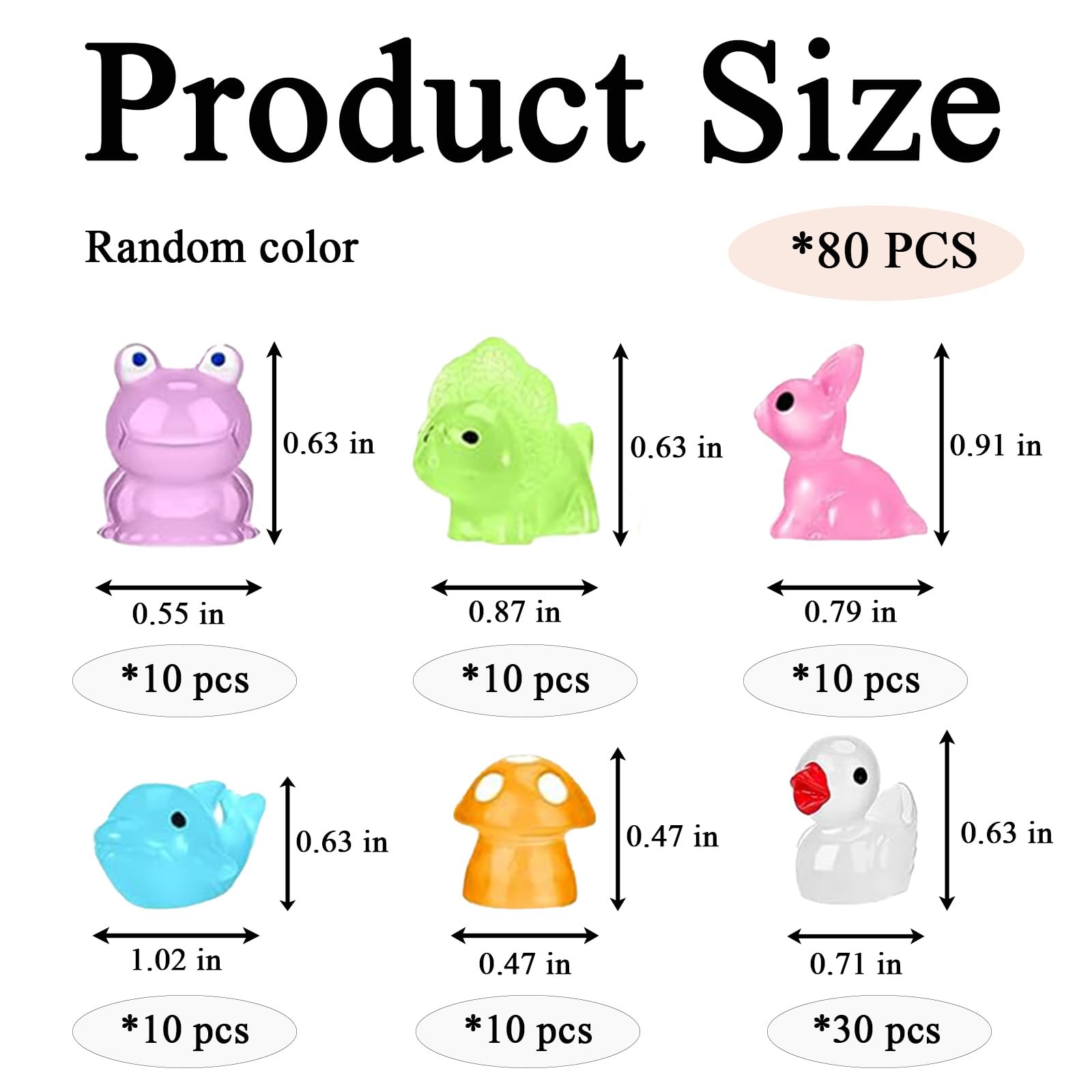 Mini Animals 200 Pcs Mini Resin Turtles Glow In The Dark, Tiny Sea ...