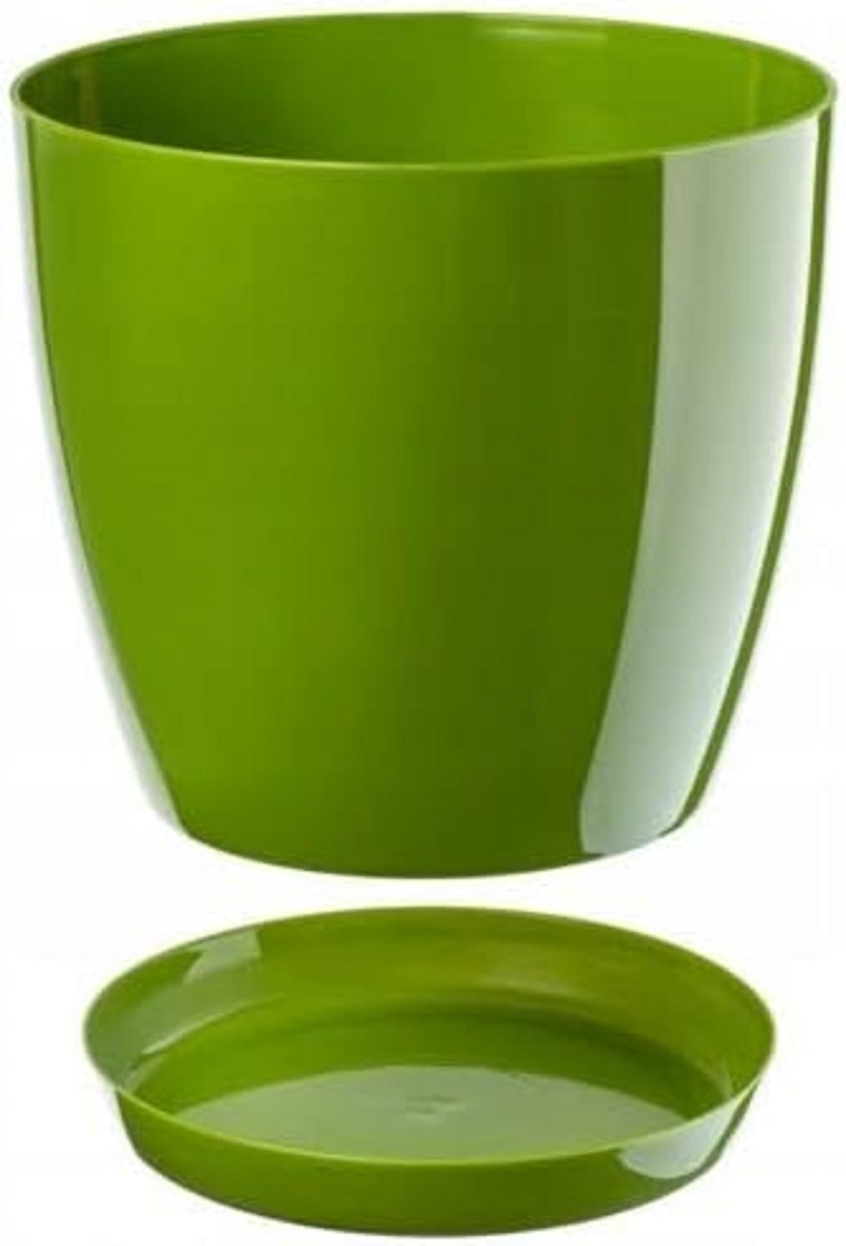 B2C Plant Pot Flower 20 Colours 9 sizes Gloss Plastic Plant Pots Planter Saucer Tray Deco (23 cm/ 9 inch, Red) - 2