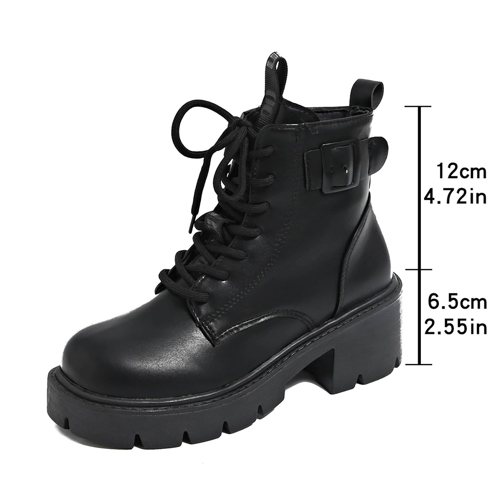 Genérico Botines Mujer Vestir Cordones Plataforma Botas Punta Redonda Elegantes Zapatos Suaves y Cómodos Caminar Bota Informales Antideslizantes Botin para Otoño Invierno Trabajo Paseo y Uso Diario