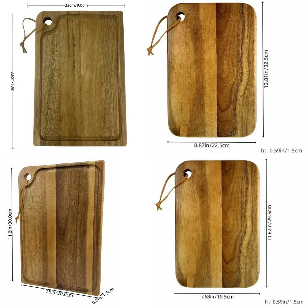 JJDFW - Tabla de cortar de madera de gran tamaño para cortar carne, verduras, frutas y queso