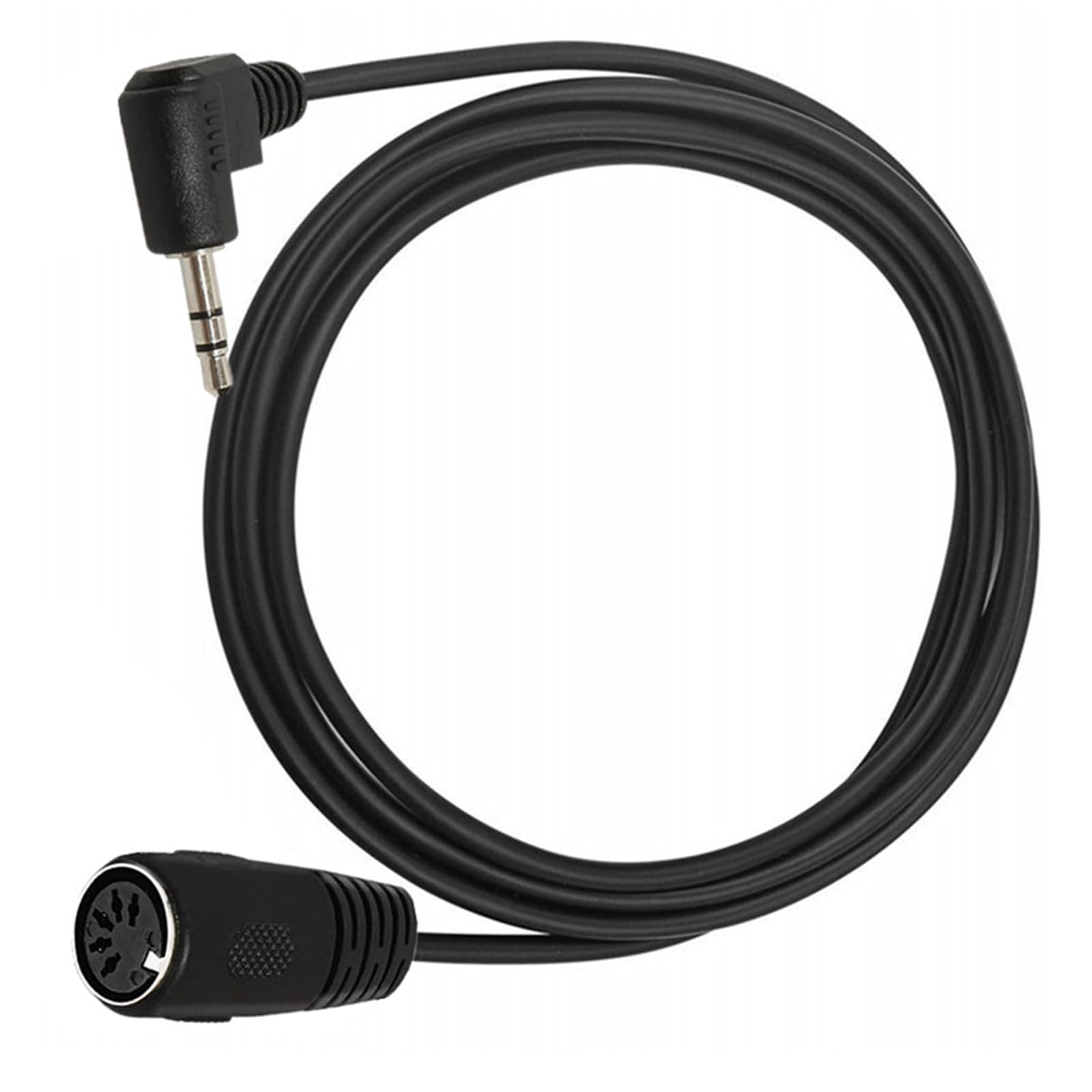 LOKEKE 5 Pin DIN MIDI Cable, MIDI DIN 5 Pin Female to 3.5mm 1/8inch TRS Male with 90 Degree Audio Jack Plug Cord Cable Wire for MIDI Keyboard Speaker(
