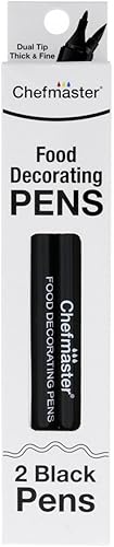 Miniatura 1 de Chefmaster - Bolígrafos de doble punta para decoración de alimentos, 2 unidades, color negro