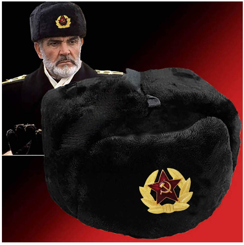 RUSSIAN SKLEP Czarny Colbacco Wełna w Wydziale Armii Rosyjskiej Oryginalny Radziecki Ushanka. (60), Czarny