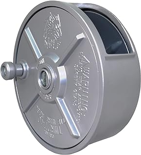 WOLF 6.25" Aluminum Tie Wire Reel Holder, Lightweight, Ambidextrous | Built-in belt loops with secure knob. Lightweight aluminum tie wire reel for left or right-handed use.