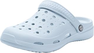 Gaatpot Mens Womens Garden Clogs Shoes Light Blue,8.5-9 Women/7-7.5 Men | Unisex Arch Support Gardening Slip on Sandals,Adult Beach Slippers,Lightweight EVA ,Comfortable ,Indoor Outdoor