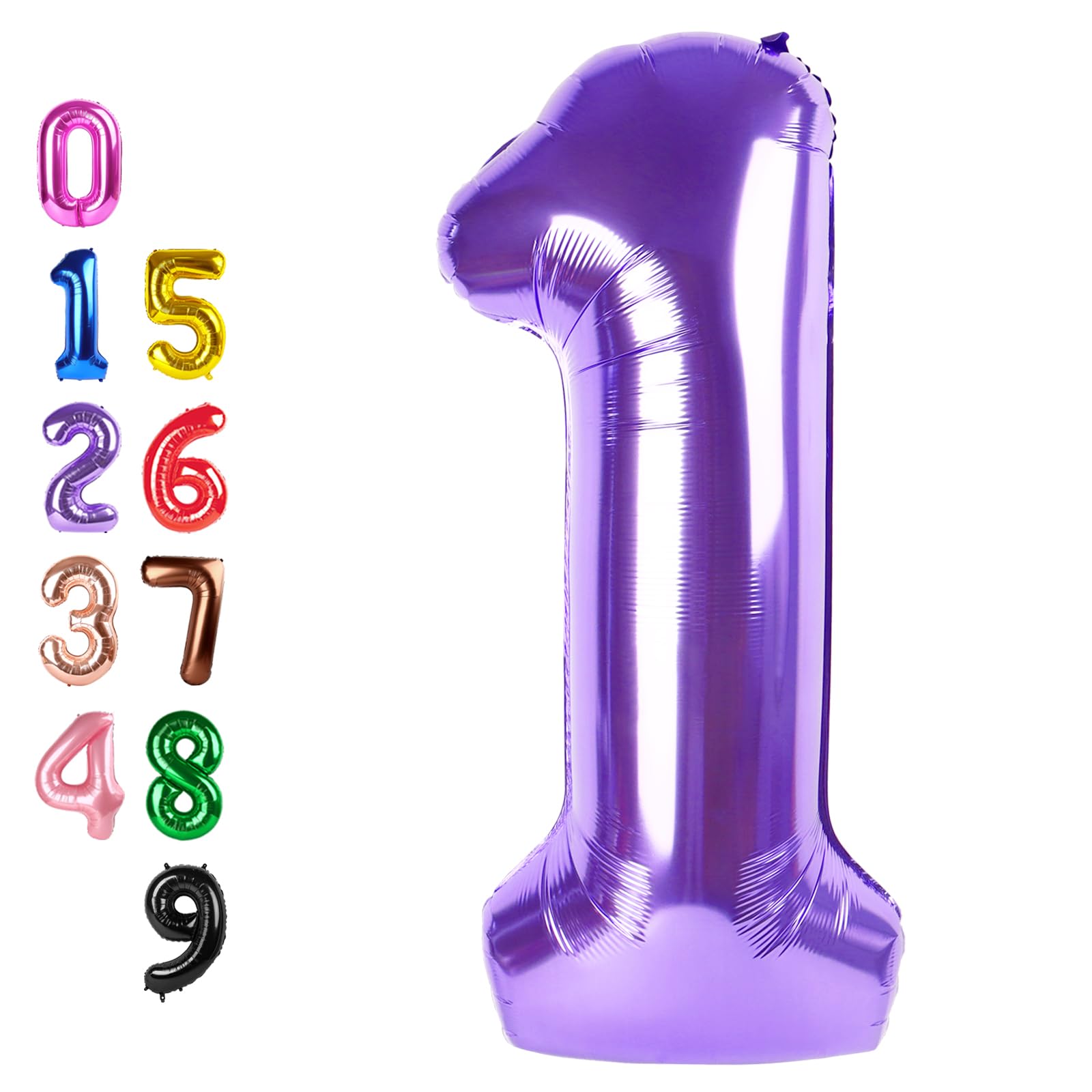 Number Balloons Purple 1 Balloon 40 inch for 1st Birthday Party Decorations