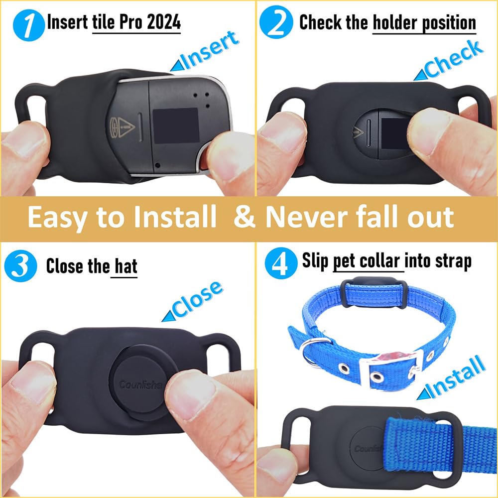 2 Pack Silicone Holder For Tile Sticker 2024 For Dog Collar, Slim Cover Tag F