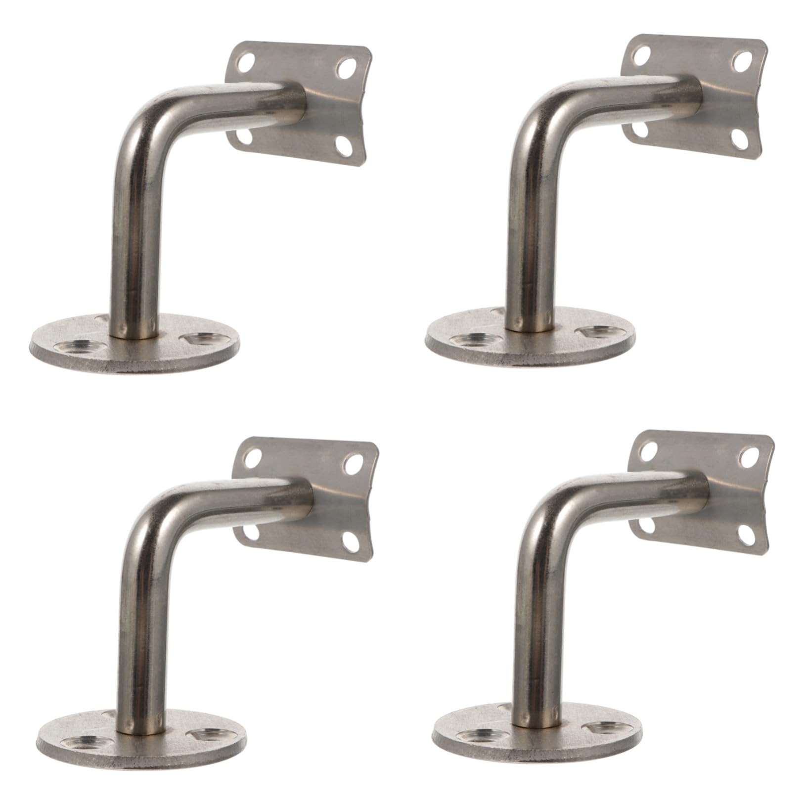 Soportes pasamanos acero inoxidable barandillas escaleras montaje pared plata 4 uds