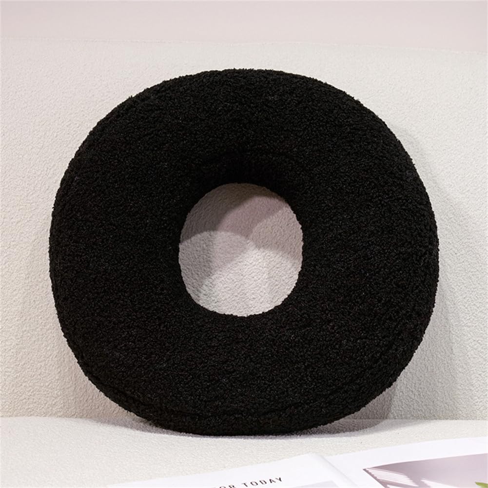 Fzkun O Black Letter Number Pillow – Soft Plush Alphabet & Numeric & Red Heart Cushion Decorative Initial Throw Pillow Diy Accent For Couch Sofa Bed Car Party Home Gift (O)