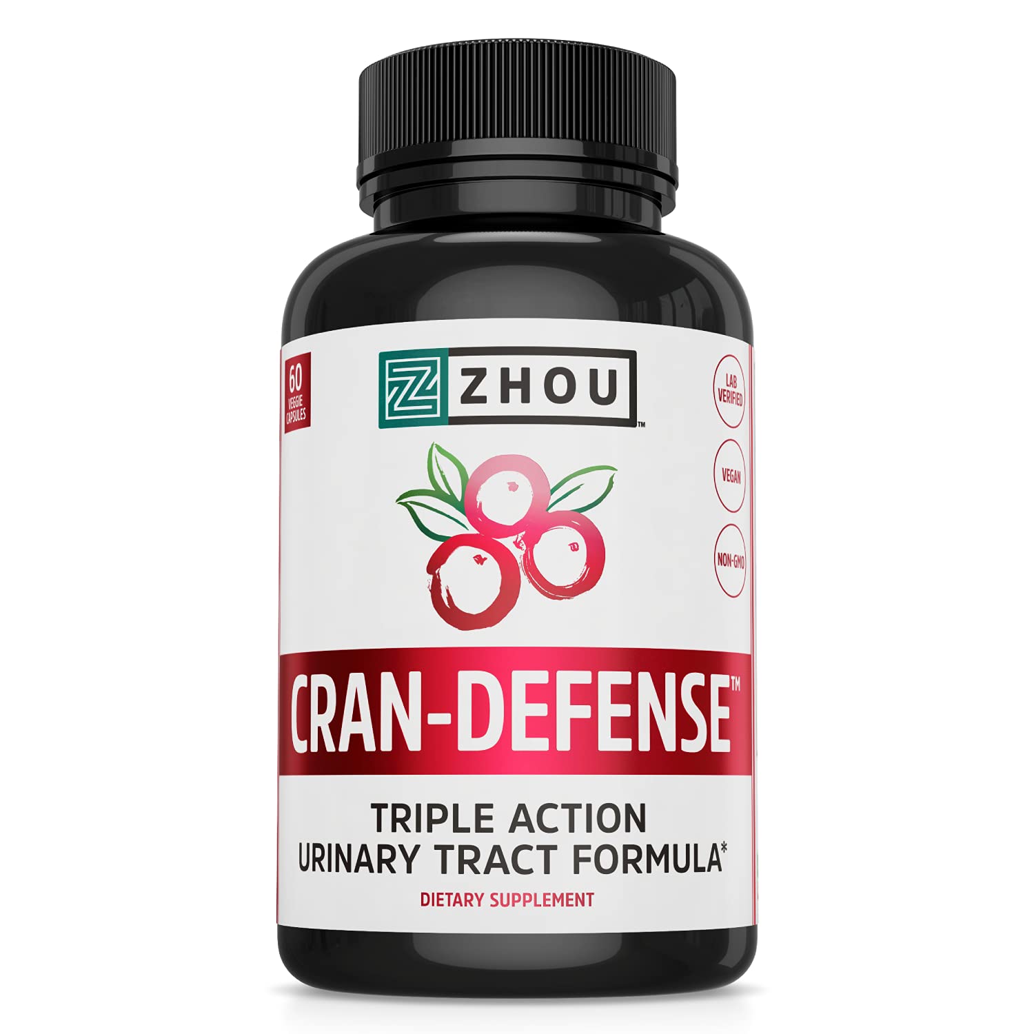 Zhou Cran-Defense - Cranberry Pills for Women & Men - 60 Veggie Capsules