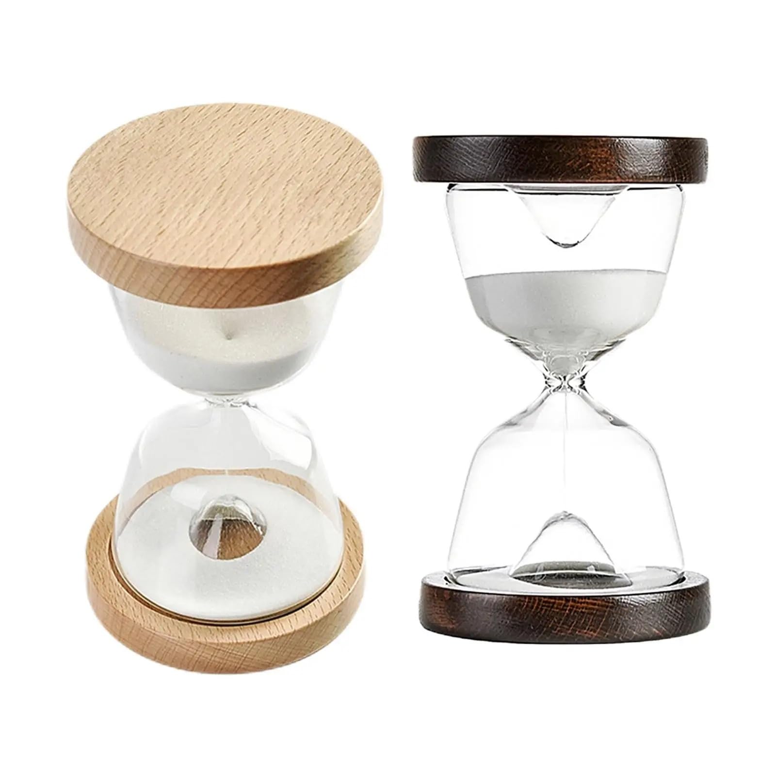 Temporizador de Arena con Base Madera, Reloj decoración 15 Minutos, Temporizador for(Light Brown)