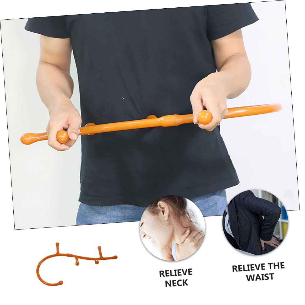 Masajeador de Puntos Gatillo con Varilla de Masaje Multifuncional Herramienta Duradera de PP para Espalda Cuello Hombros y Piernas Alivio Muscular Profundo y Terapia Manual