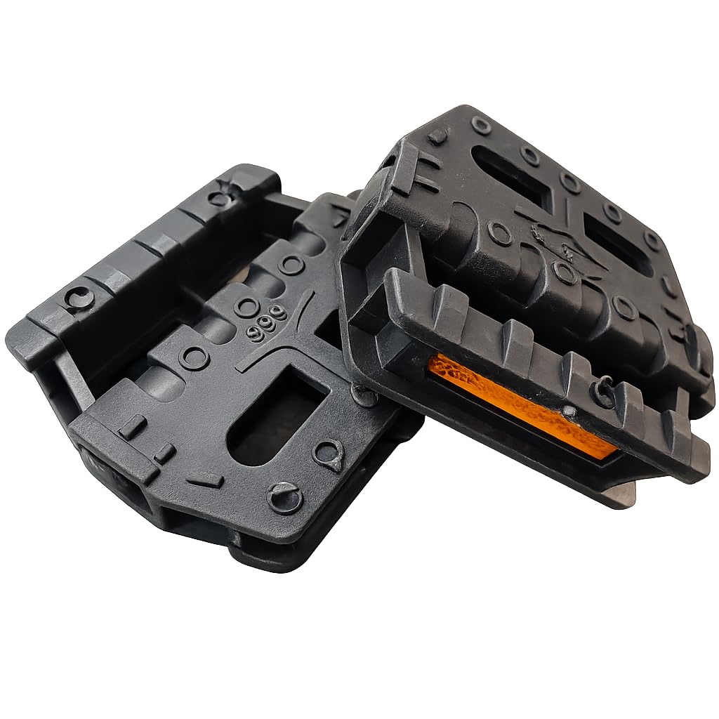 Hercules Universal Bicycle Pedals, Heavy Duty MTB Design with Reflectors, Black and Orange, Compatible with Mountain and Road Bikes-picture-11