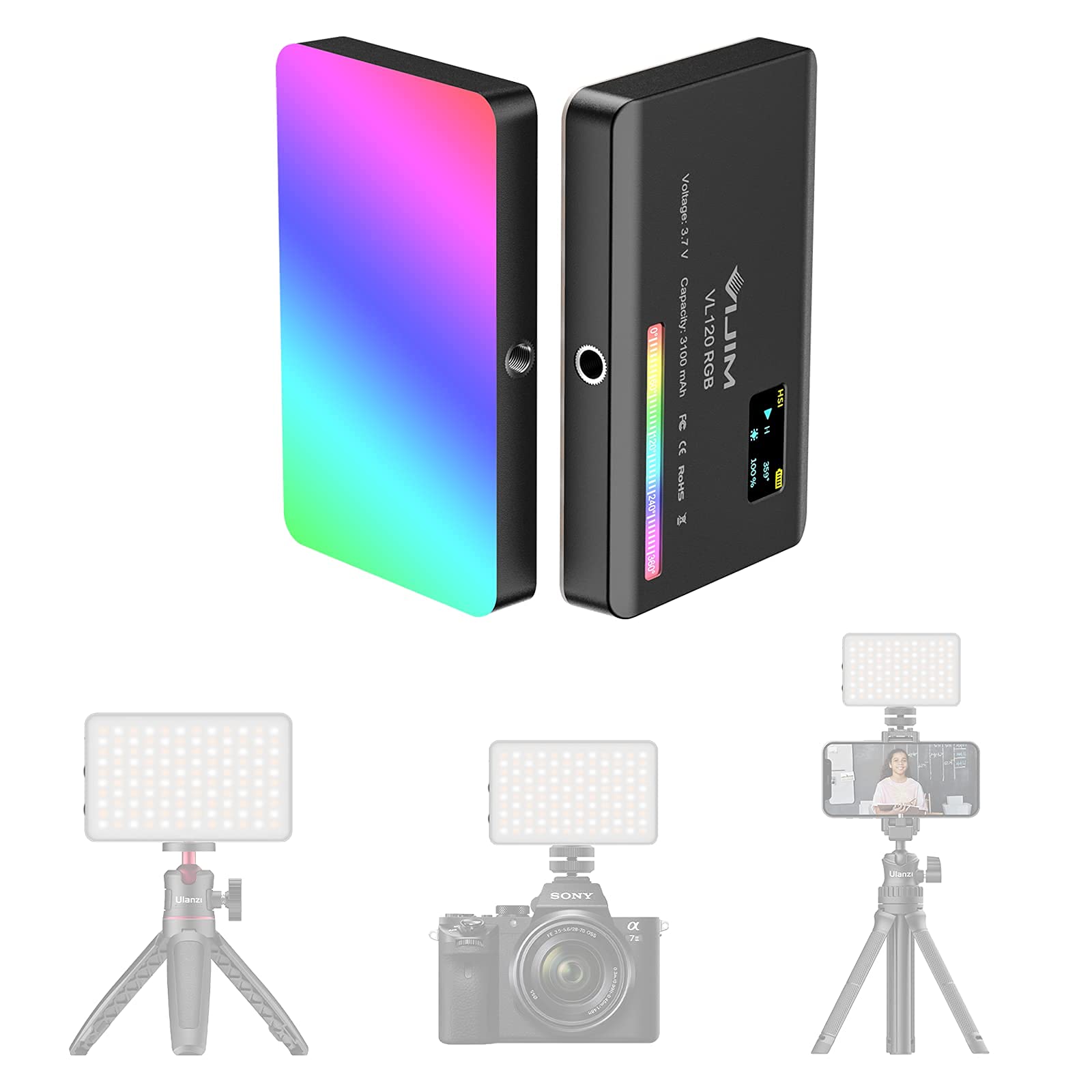 VIJIM VL120 RGB Multi Color Lámpara de vídeo LED