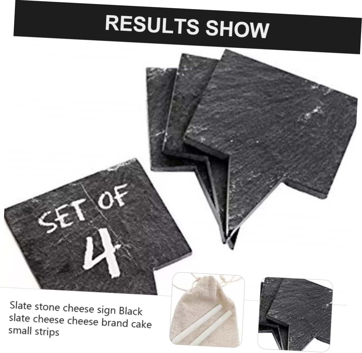 Natural Stone Cheese Labels Inserts Black Free Writing for Cakes Bread