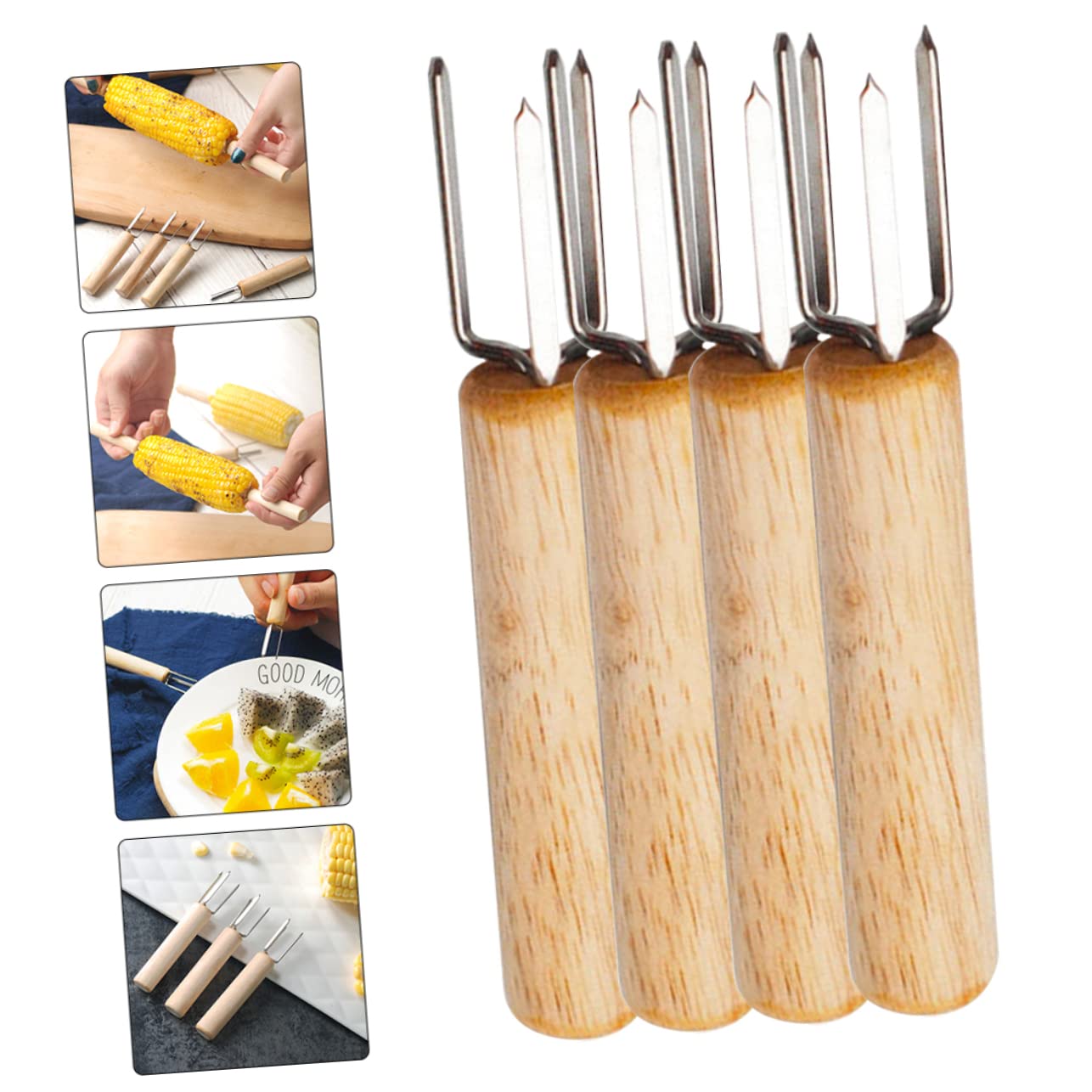 24pezzi Forchette Professionali Per Inossidabile Utensili Per Bbq Picnic e Facili Trasportare Design Per