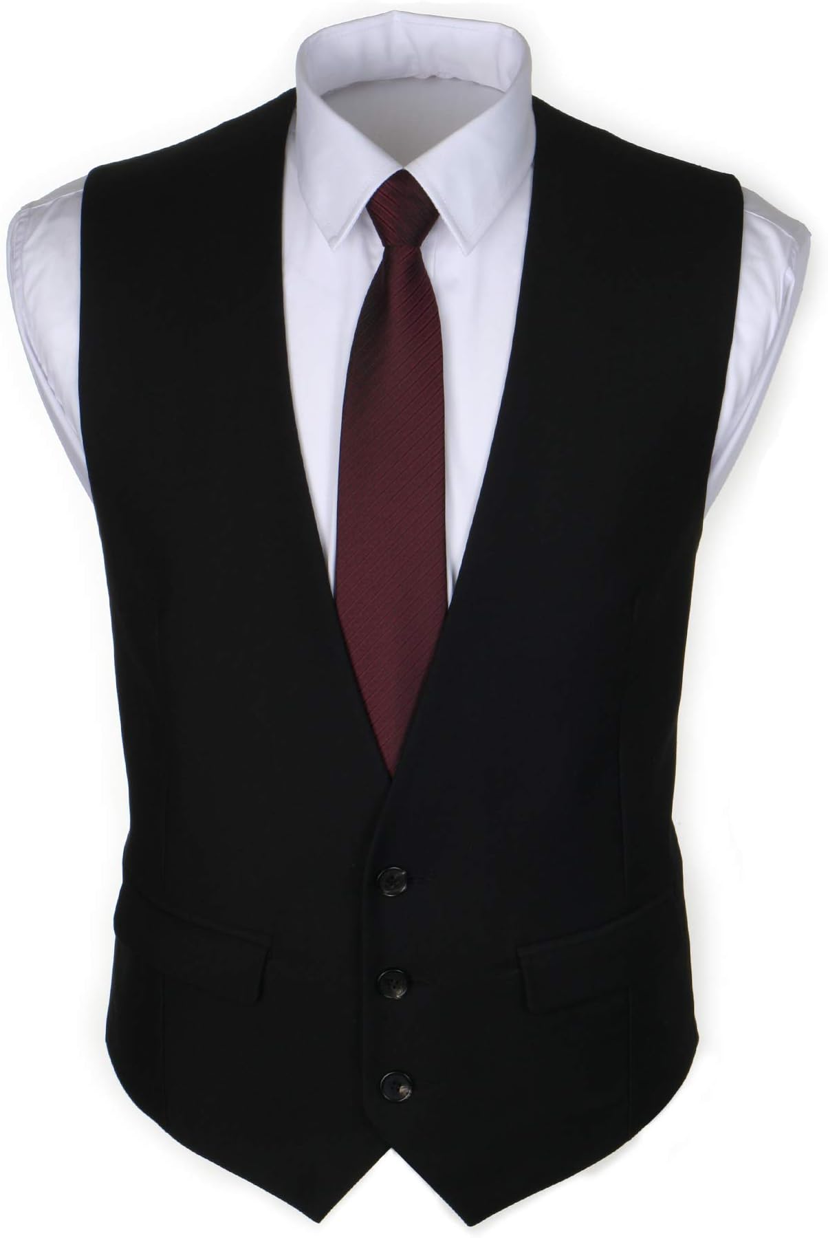 Ruth&Boaz Men's 2Pockets 3Button Business Suit Vest (XXXL, Black)
