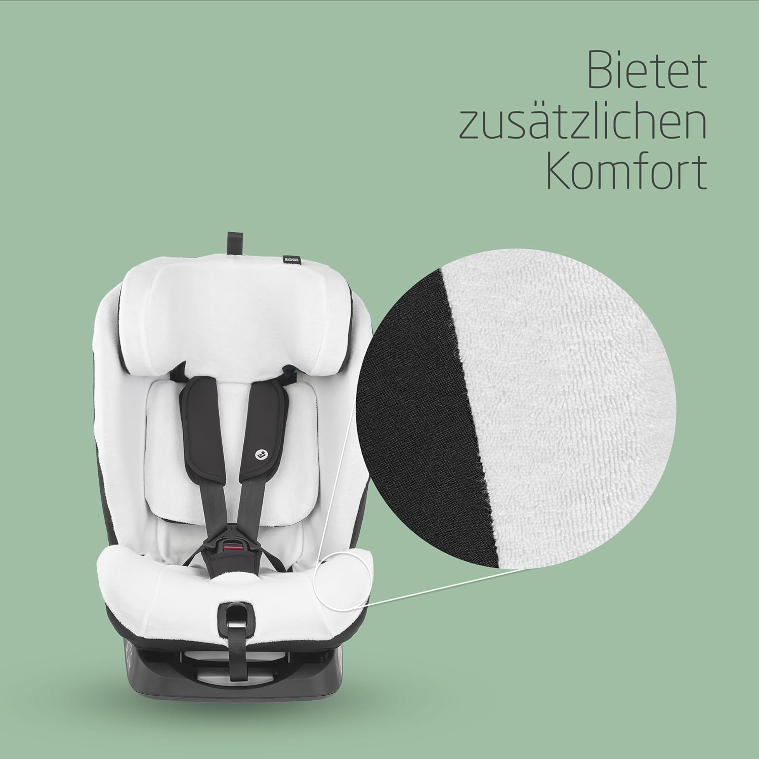 Maxi-Cosi Autositzbezug aus Bio-Baumwolle für Titan S i-Size & Titan S Comfort, Babyschalenbezug, weiches, atmungsaktives und feuchtigkeitsabsorbierendes Material, waschmaschinenfest, Natural White