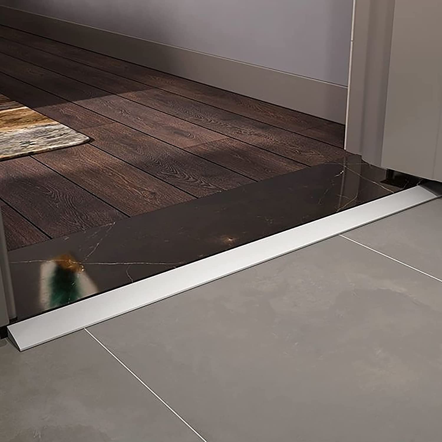 Rampa de puerta de silicona para sillas de ruedas, rampa de umbral portátil autoadhesiva para puertas, rampa de bordillo para robot de barrido y bicicletas