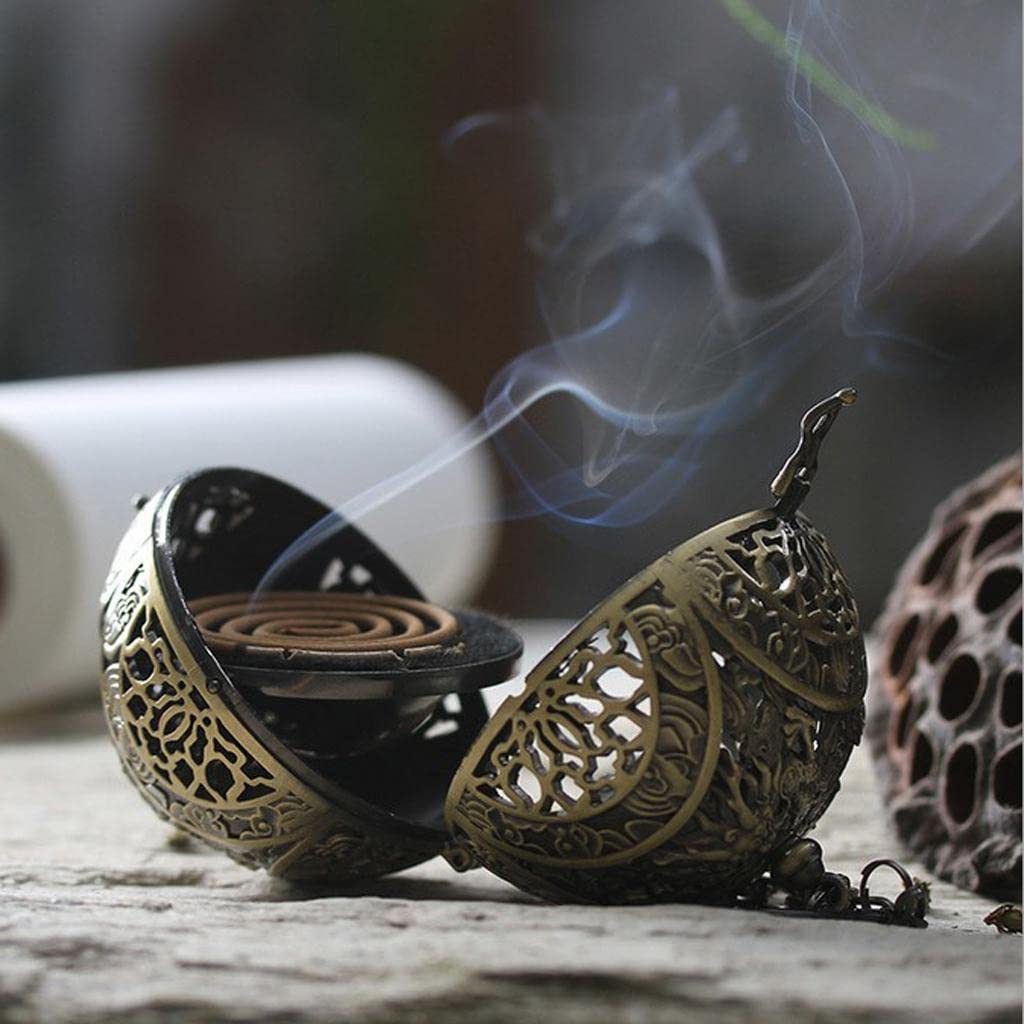 Aromatherapie Weihrauchbrenner Räucherstövchen mit Ständer für Weihrauch oder Räucherkegel - Bronze