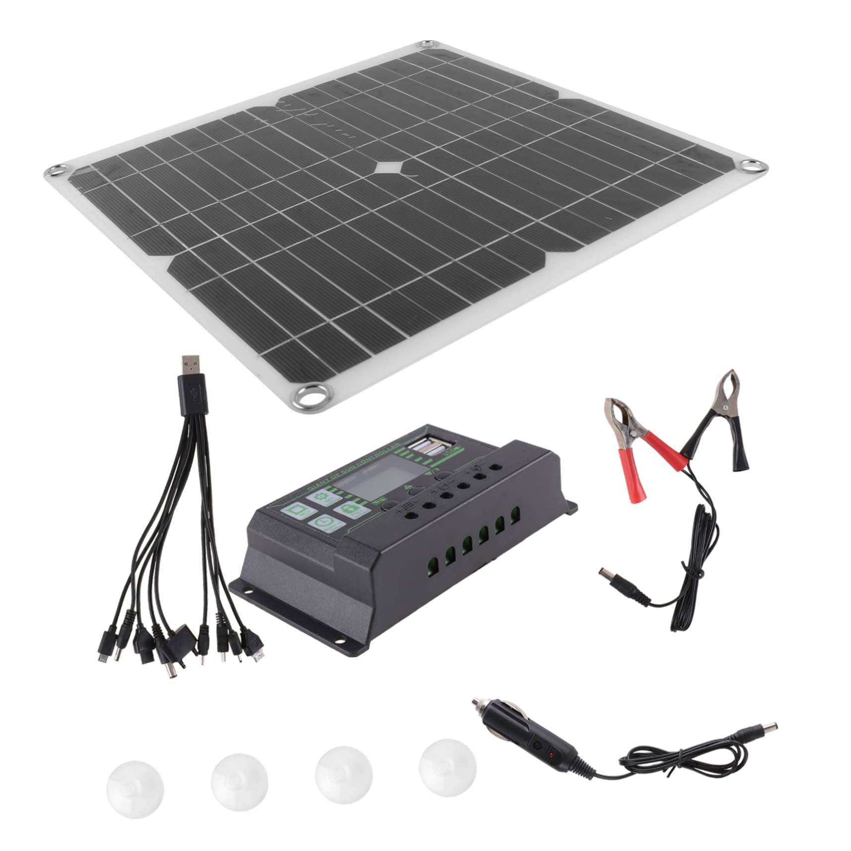 Kisangel Kits De Paneles Solares Para Exteriores Paneles Solares Fotovoltaicos Carga Solar Para Camping y Energía Móvil