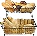 Sorbus Fruit Bread Basket, 2 Tier Countertop Rack, for Vegetable, Snacks, Household Items, Kitchen Storage Organizer, (Black)