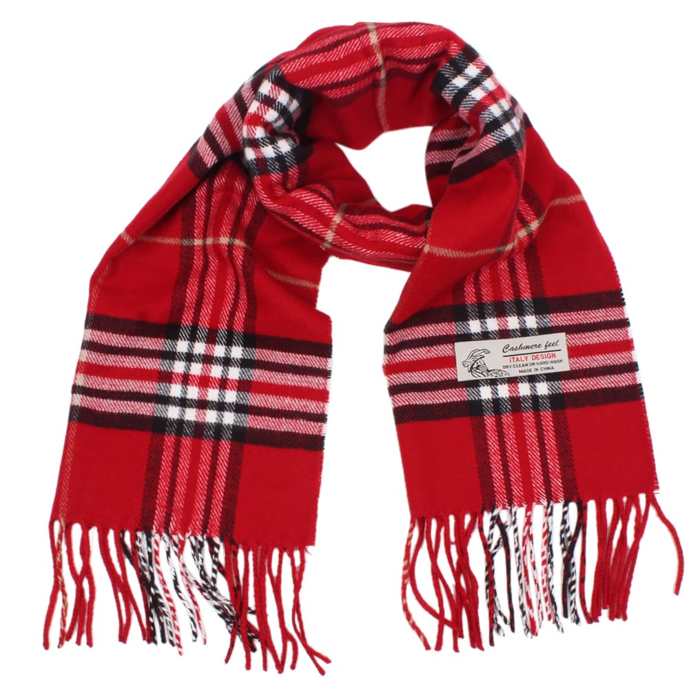 TZ Promise Tartan Plaid Cashmere Feel Classic Soft Luxurious Winter Scarf For Men Women